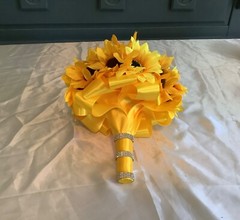 Large sunflower wedding bouquet
