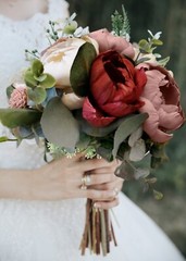 Wine & Mauve Bridal Bouquet Sola Wood Burgundy Bridesmaid Flowers Wedding Prom