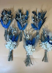 Blue Boho Dried Flower Arrangement Wedding Party Decor Gift White Hydrangea