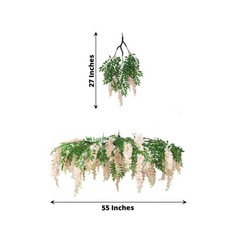 55″ BLUSH Silk Wisteria Vine Hanging Artificial FLOWER Chandelier Party