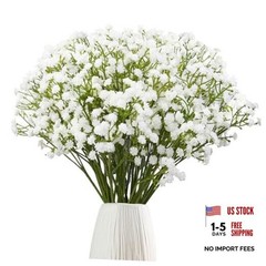 24Pcs Babys Breath Artificial Flowers Bulk, 11inch Fake 24PCS Attractive White