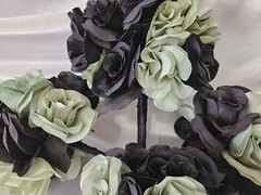 Wedding Bouquet Set, Black, Green Flower Package, 11 Pieces