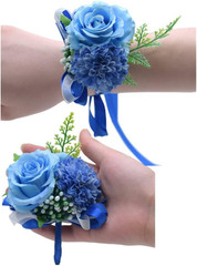 Rose Flower Corsage and Boutonniere Set 2,Handmade Silk Flowers Corsage Wristlet