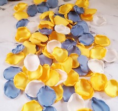 Yellow Rose Petals Dusty Blue Flower Petals Wedding Decor I Do Proposal Box