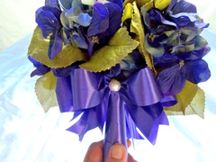 Wedding bouquet dark purple hydranges white rosebud men corsage boutonniere SALE