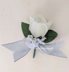 Silver Wedding Anniversary~Open Rose Pin Corsage~Wrist Corsage~Rose Boutonnieres