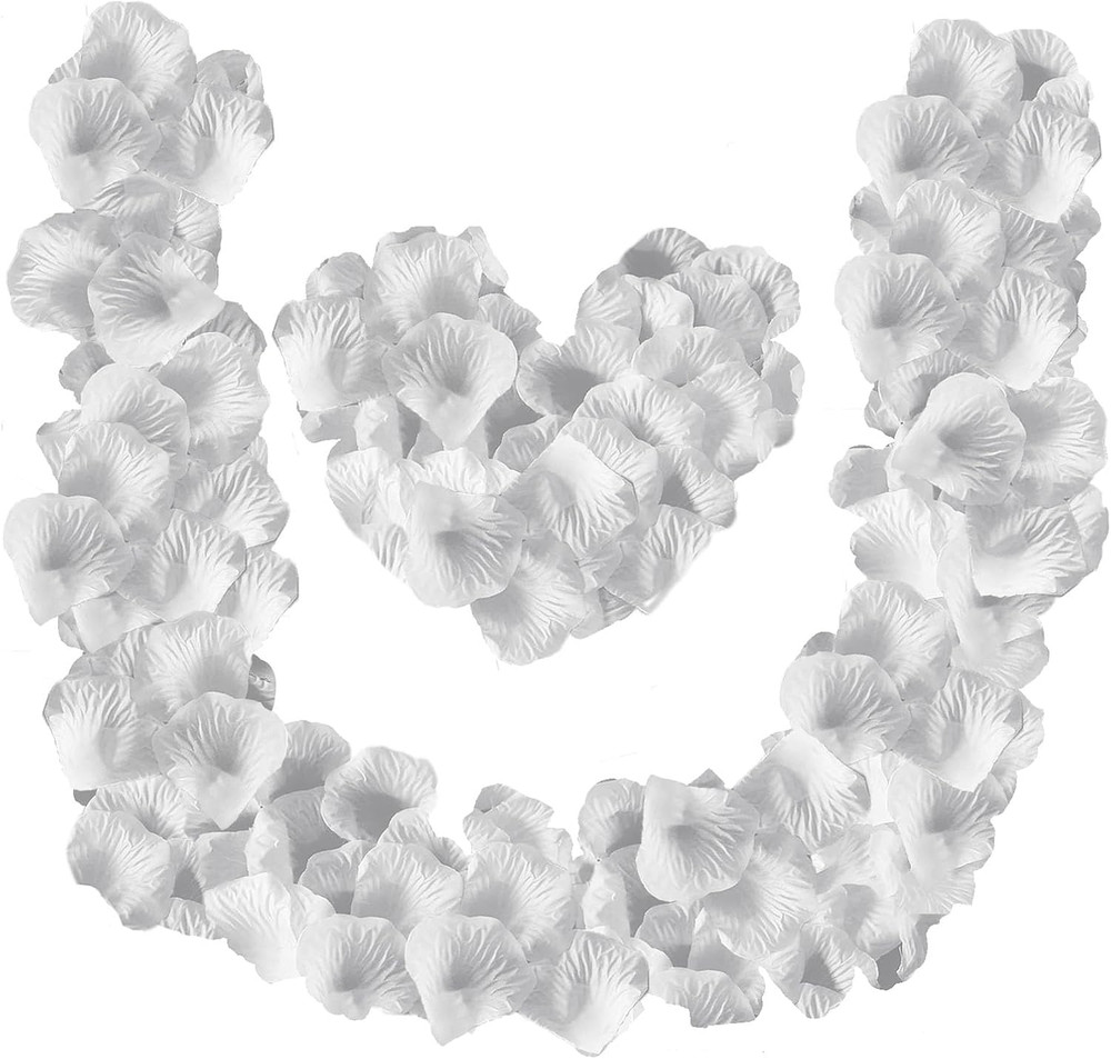 1000 Pieces Artificial Silk Rose Petals Faux White Flowers for Wedding Valentine