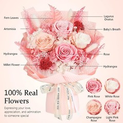 Preserved Flowers Bouquet 4 Roses – Pink & for Delivery,