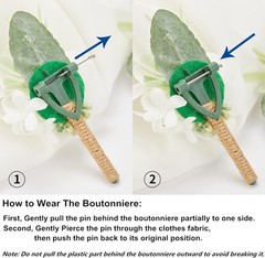Meldel Champagne Boutonniere for Men – 6pcs, Rose Groomsmen Boutonniere