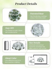 Flower Balls for Centerpieces: Pcs Rose Babys Breath Artificial 2 White