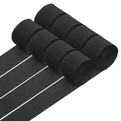 8 Rolls Crepe Paper Streamers 656ft Rainbow Streamers, Black