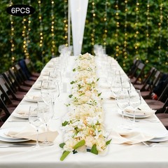 6 Pcs Champagne Artificial Flower Panels Silk Floral Wall Backdrop For Decor