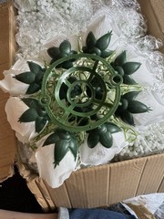 BLOSMON Fake Flowers Wedding Centerpieces 10 Pcs White Rose Babys Breath