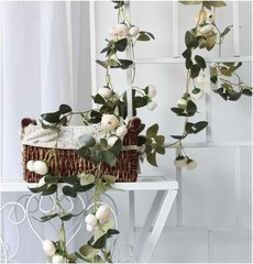 3 Silk – 5 ft Artificial White Rose Flowers Hanging Garlands Vines Party Wedding