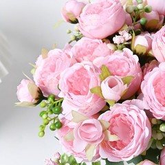 2 Packs Peonies Artificial Flowers, Light Pink Artificial Peonies, Silk Peonies