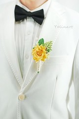 Yellow Rose Corsage and Boutonniere Set for Wedding Prom Homecoming Men Groom…
