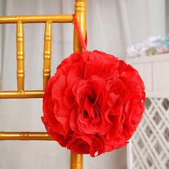 2 RED 7″ Silk Roses Flowers Kissing Balls Wedding Party Events Centerpieces