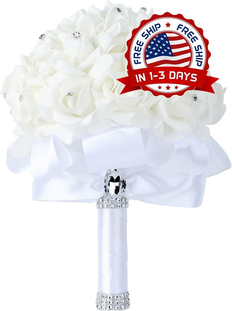 Ramo De Novia Flores Artificiales Decoracion Para Boda Matrimonio Accesorios NEW