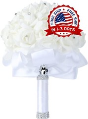 Ramo De Novia Flores Artificiales Decoracion Para Boda Matrimonio Accesorios NEW