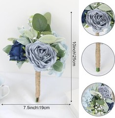 Artificial Bridesmaid Bouquets – Set of 4 Silk Rose Flowers Bouquet Wedding R…