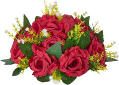 Flower Balls Arrangement Bouquet 10 PCS, 9.5-Inch Wedding Red Roses Centerpieces