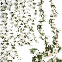 Pack Artificial Rose Vine Fake Flower Garland Fake Rose Hanging Vine 2 White