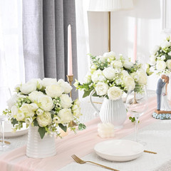 MARTINE MALL 2 Packs Peonies Artificial Flowers, White Artificial Peonies, Silk