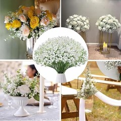 Pcs Baby Breath Artificial Flowers Bulk，White Artificial Flowers Artificial 120