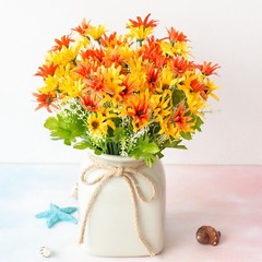 US 4pcs 18 Heads Artificial Daisy Flower Branch Home Wedding Party Decoration