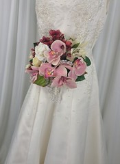 Wedding Bouquet of Phalaenopsis Orchids and Roses Faux Silk Bouquet