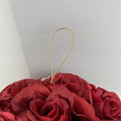 Silk Flower 9” Kissing Ball Red Rose Pomander Wedding Home Decor