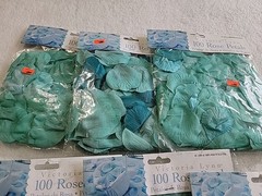NOS Darice Victoria Lynn Rose Petals 100/Pkg Teal 6 Pkg Lot