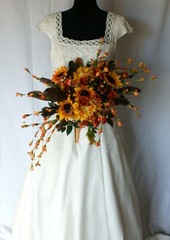 Boho Autumn Garden Faux Silk Wedding Bouquet