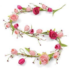 5 FT Valentines Day Decorations Romantic Valentine Flower Garland Pink Red