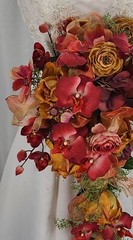 Silk Orchid and Rose Cascade Wedding Bouquet