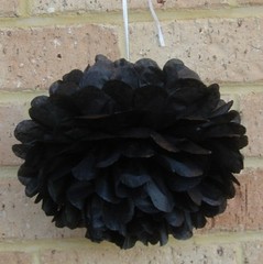 12x yellow black paper pom poms wedding birthday party event venue decoration