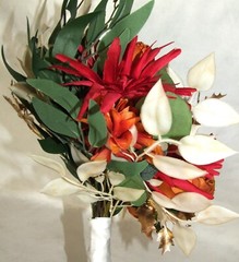 RinLong Fall Wedding Bouquet – About 16″ Tall – Marriage Artificial Flowers