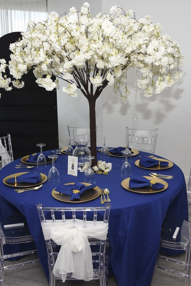 Wedding Decor (4) White Cherry Trees + (4) XXL Flowerballs + (2) 8ft Floor Trees