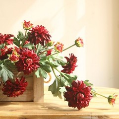 6 Pcs Artificial Dahlias,Silk Flowers with Stems,Winter Flowers Artificial fo…