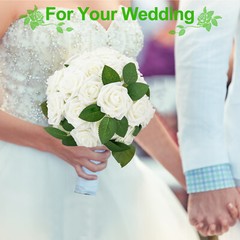 US 25/50pcs Artificial Flowers Real Looking Foam Rose Decoration DIY for Wedding