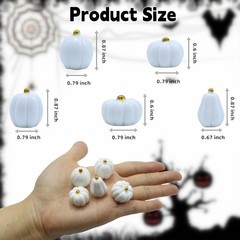 DoubleWood Mini Pumpkins for Crafts, 60Pcs Decorative Miniature White