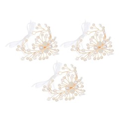 3 Pcs Wrist Corsage Wedding Hand Flowers Bridal Bracelet Bridesmaid