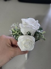 New Eucalyptus And White Roses Wedding Corsages Set Of 11