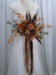 Antlers and Autumn Boho Faux Silk Wedding Bouquet