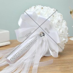 Wedding Bride Hand Tied Artificial Bouquet Rose Festival Bar Party Crystal Decor
