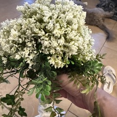 Artificial-Silk White Babies Breath Handheld Wedding / Prom Bouquet. Large Size