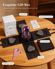 Agrul Birthday Gifts for Women Forever Preserved Flowers one size, Purple