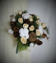 Woodland Rose Silk Wedding Bouquet