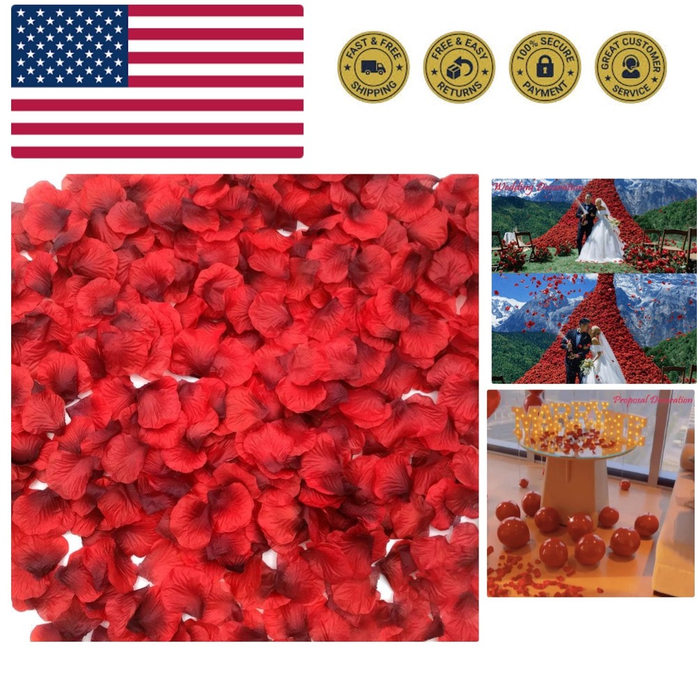 2200 PCS Dark-Red Silk Rose Petals for Romantic Night,Wedding,Proposal Annive…