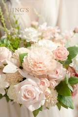 Ling’s Moment Blush Pink Wedding Bouquets for Bride, Blush and Cream Bridal B…